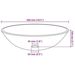 Berkfield Home Basin Tempered Glass 42 cm Black - thumbnail 4