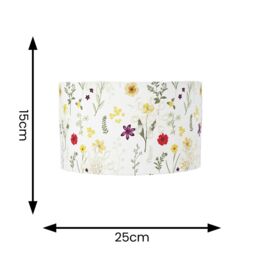 ValueLights Flora Delicate Flower Embroidered Fabric Drum Lamp Shade with LED Bulb - Size: 10 inches - thumbnail 4