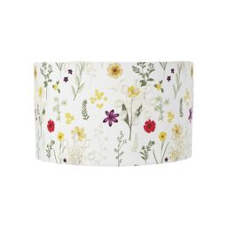 ValueLights Flora Delicate Flower Embroidered Fabric Drum Lamp Shade with LED Bulb - Size: 10 inches - thumbnail 2