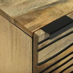Berkfield Home Bedside Cabinets - 2 pcs, 40x33.5x46 cm, Solid Mango Wood in Beige - Size: 40x33.5x46 cm - thumbnail 7