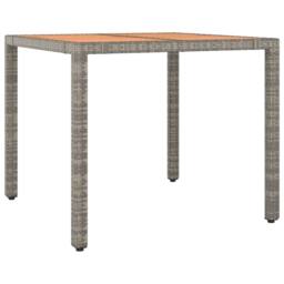 Berkfield Home 5 Piece Garden Dining Set Grey Poly Rattan&Solid Wood Acacia - thumbnail 6