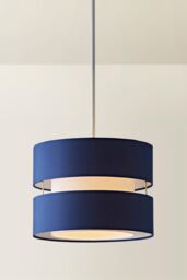 ValueLights Sophia Small 26cm Drum Easy Fit Ceiling Light Lamp Shade with Bulb in Navy - Size: 10 inches - thumbnail 3