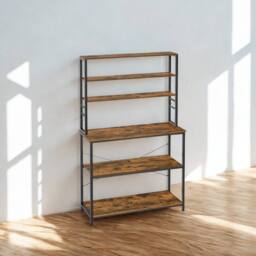 Pirlo Plush Industrial 6 Tier Kitchen Storage Rack With Shelves in Brown - thumbnail 7