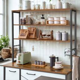 Pirlo Plush Industrial 6 Tier Kitchen Storage Rack With Shelves in Brown - thumbnail 5