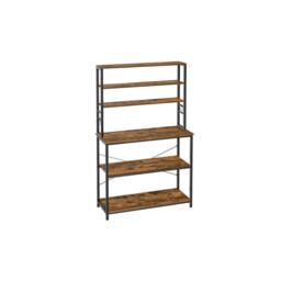 Pirlo Plush Industrial 6 Tier Kitchen Storage Rack With Shelves in Brown - thumbnail 8