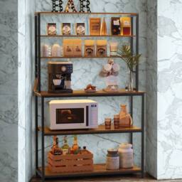 Pirlo Plush Industrial 6 Tier Kitchen Storage Rack With Shelves in Brown - thumbnail 2