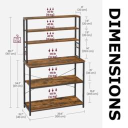Pirlo Plush Industrial 6 Tier Kitchen Storage Rack With Shelves in Brown - thumbnail 9