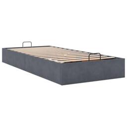 Berkfield Home Ottoman Bed Frame No Mattress Dark Grey Single Velvet - thumbnail 6