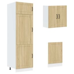 Berkfield Home 8 Piece Kitchen Cabinet Set Kalmar Sonoma Oak Engineered Wood in Brown - thumbnail 5