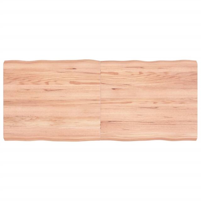 Berkfield Home Table Top Light Brown 140x60x(2-6)cm Treated Solid Wood Live Edge - image 1