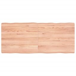 Berkfield Home Table Top Light Brown 140x60x(2-6)cm Treated Solid Wood Live Edge - thumbnail 1