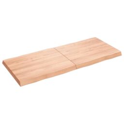 Berkfield Home Table Top Light Brown 140x60x(2-6)cm Treated Solid Wood Live Edge - thumbnail 2