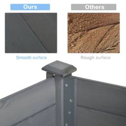 OUTSUNNY Garden Wooden Planter Flower Raised Bed, Dark Grey - thumbnail 4