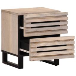 Berkfield Home Beautiful Bedside Cabinets 2 pcs 40x33x46 cm Solid Wood Bleached Mango in Light Tan - Size: 40 x 33 x 46 cm - thumbnail 1