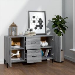 Berkfield Home Sideboard Grey Sonoma 100x36x60 cm Engineered Wood - Size: 100 x 36 x 60 cm - thumbnail 3