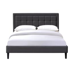 Comfy Living Ltd Fabric Bedframe With Buttoned Headboard in Dark Grey - Size: King - thumbnail 2