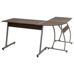 Berkfield Home Corner Desk Brown Engineered Wood - thumbnail 4