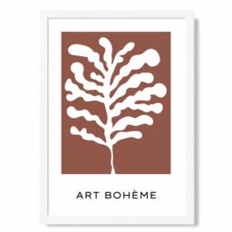 ARTZE Red & White Matisse Style Floral Cutout Framed Print SIZE: A2 with White Frame - Size: A4 - thumbnail 1
