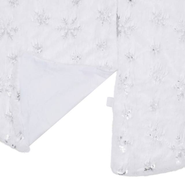 Berkfield Home Luxury Christmas Tree Skirt White 122 cm Faux - image 1
