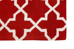 Orsina Modern Grey & White Hand Tufted Rug, Wool & Cotton Blend Soft Decorative Floor Rug, Circle Line Pattern Rug in Orange - Size: 120 cm x 180 cm - thumbnail 5