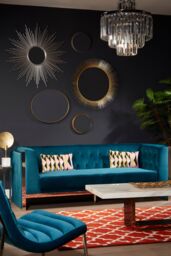 Orsina Modern Grey & White Hand Tufted Rug, Wool & Cotton Blend Soft Decorative Floor Rug, Circle Line Pattern Rug in Orange - Size: 120 cm x 180 cm - thumbnail 4