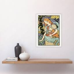 "Artery8 Salon des Cent Woman Picking Flower Grasset Wall Art Poster Print - Size: W12"" x H16""" - thumbnail 4