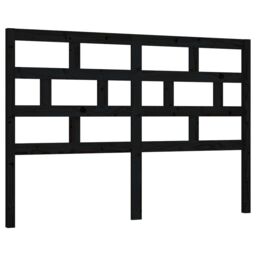 Berkfield Home Bed Headboard Black 166x4x100 cm Solid Wood Pine - Size: 166 x 4 x 100 cm - thumbnail 2