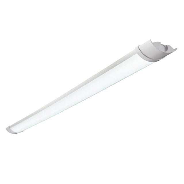 Netlighting Reeve 2 LED Outdoor Flush Batten Opal & Gloss White Pc 6500K IP65