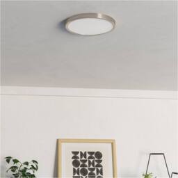 Loops Modern Satin Nickel Round Ceiling Light for Contemporary Indoor Spaces in Metallics - thumbnail 6