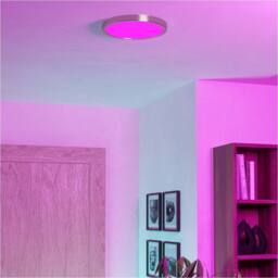Loops Modern Satin Nickel Round Ceiling Light for Contemporary Indoor Spaces in Metallics - thumbnail 7