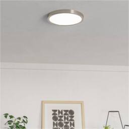Loops Modern Satin Nickel Round Ceiling Light for Contemporary Indoor Spaces in Metallics - thumbnail 3