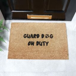 Artsy Mats Guard Dog On Duty Coir Doormat (60 x 40cm) in Brown - Size: 40 cm x 60 cm - thumbnail 1