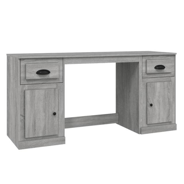 Berkfield Home Desk with Cabinet Grey Sonoma Engineered Wood - image 1