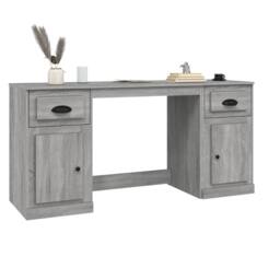 Berkfield Home Desk with Cabinet Grey Sonoma Engineered Wood - thumbnail 4