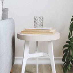 Berkfield Home Table Top Round White Ã˜30x3 cm Solid Wood Pine - Size: 30x3 cm - thumbnail 2