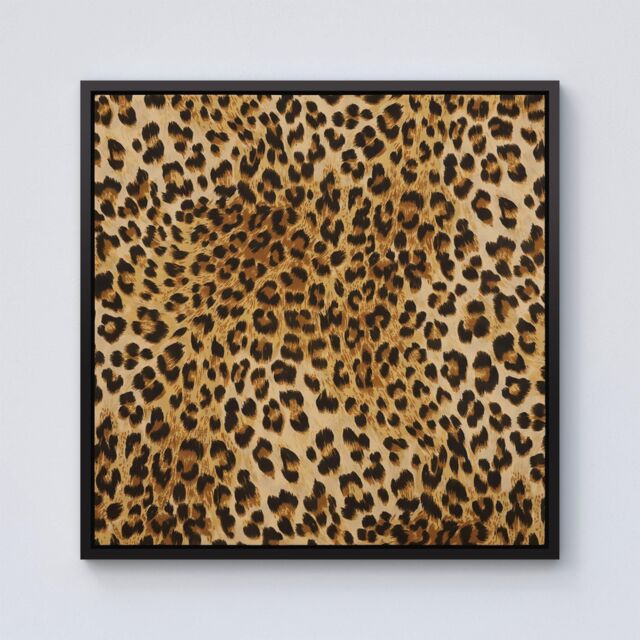 Warren Reed - Designer Wild Animal Pattern Framed Canvas in Black - Size: w10 inch x h10 inch - image 1