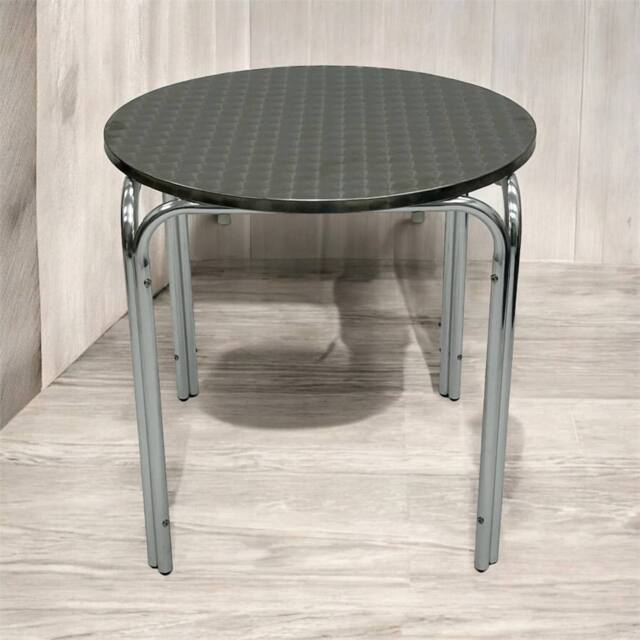 SPETLEK Round Stacking Aluminium Bistro Table Cafe Beer Garden in Silver - image 1