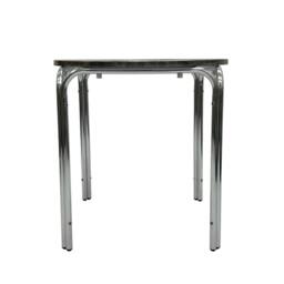 SPETLEK Round Stacking Aluminium Bistro Table Cafe Beer Garden in Silver - thumbnail 2