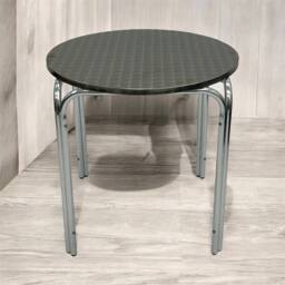 SPETLEK Round Stacking Aluminium Bistro Table Cafe Beer Garden in Silver - thumbnail 1