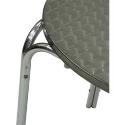 SPETLEK Round Stacking Aluminium Bistro Table Cafe Beer Garden in Silver - thumbnail 3