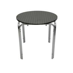 SPETLEK Round Stacking Aluminium Bistro Table Cafe Beer Garden in Silver - thumbnail 5