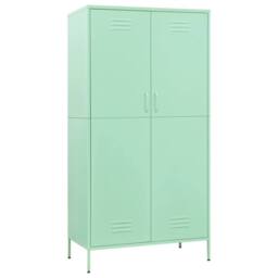 Berkfield Home Wardrobe Mint 90x50x180 cm Steel in Green - Size: 90 x 50 x 180 cm - thumbnail 1
