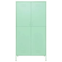 Berkfield Home Wardrobe Mint 90x50x180 cm Steel in Green - Size: 90 x 50 x 180 cm - thumbnail 3