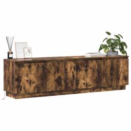 Berkfield Home TV Cabinet with LED Smoky Oak 180x38x49 cm Engineered Wood in Brown - Size: 180 x 38 x 49 cm - thumbnail 3