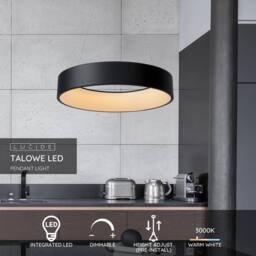 Netlighting Talowe Led Modern Pendant 60cm LED Dim. 1x39W 3000K Black - thumbnail 2