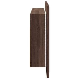 Berkfield Home LED Bathroom Mirror Cabinet Brown Oak 90x12x45 cm Acrylic - Size: 90 x 12 x 45 cm - thumbnail 8