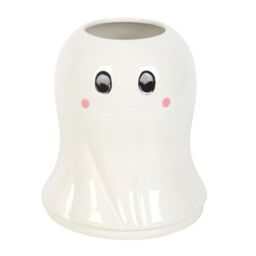 Garden Greatness Ceramic Halloween Ghost Flower Vase Decor in White - Size: 1 Pack - thumbnail 2