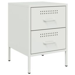 Berkfield Home Bedside Cabinets 2 pcs White 36x39x50.5 cm Steel - thumbnail 5