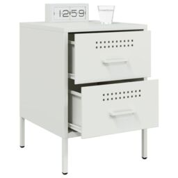 Berkfield Home Bedside Cabinets 2 pcs White 36x39x50.5 cm Steel - thumbnail 4