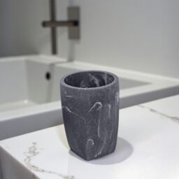 Showerdrape Octavia Grey Marble & Chrome 5 Piece Bathroom Accessory Set - thumbnail 6